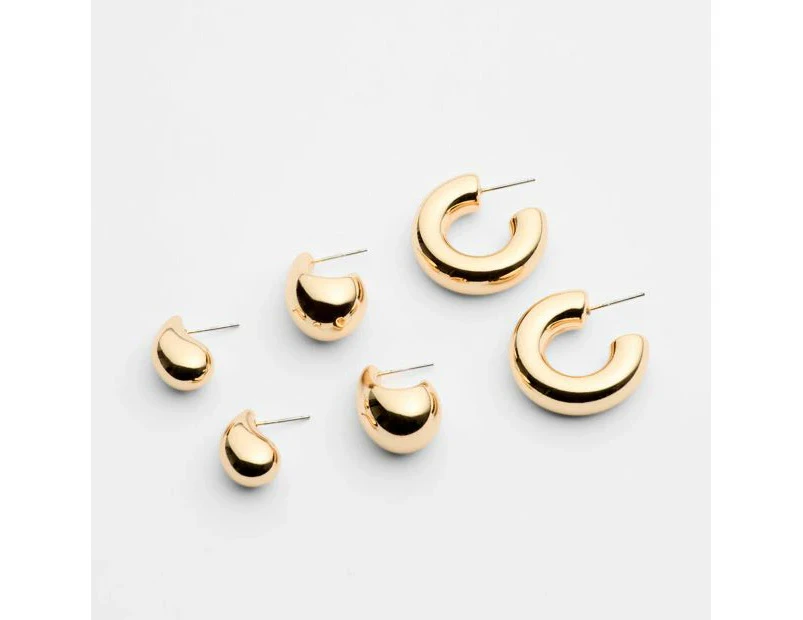 Target 3 Pack Tear Drop Hoop Earrings