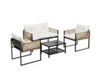 Gardeon 4 Seater Outdoor Sofa Set 4PCS Table Chair Set Garden Patio Furniture