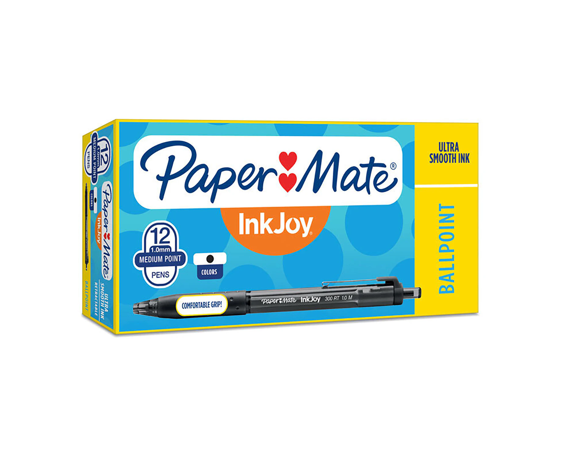 Paper Mate Ballpoing Pen InkJoy 300 Retractable 1.0mm Medium (Box of 12) Black