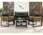 ALFORDSON Outdoor Furniture 4PCS Lounge Set Grey