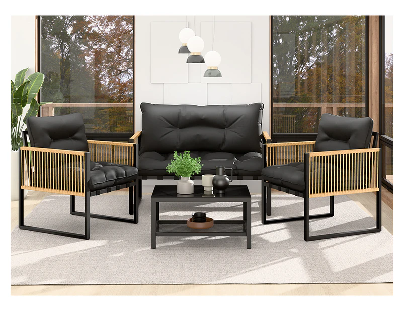 ALFORDSON Outdoor Furniture 4PCS Lounge Set Grey