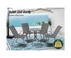 ALFORDSON 5PCS Outdoor Table and Chairs Set Garden Grey