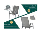 ALFORDSON 5PCS Outdoor Table and Chairs Set Garden Grey