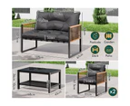 ALFORDSON Outdoor Furniture 4PCS Lounge Set Grey