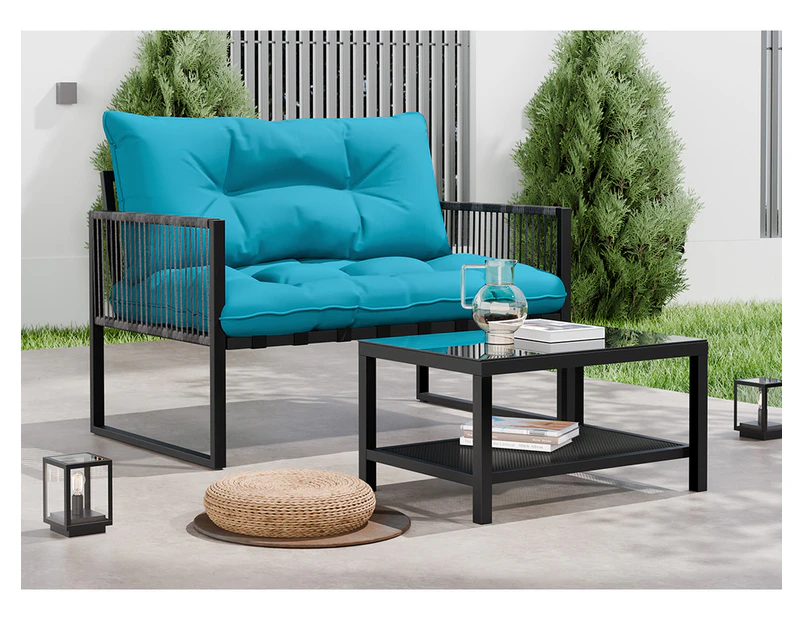 ALFORDSON Outdoor Furniture 2PCS Lounge Set Blue