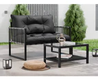 ALFORDSON Outdoor Furniture 2PCS Lounge Set Black Grey