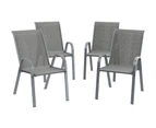 ALFORDSON 4x Outdoor Lounge Chairs Patio Dining Furniture Grey