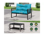 ALFORDSON Outdoor Furniture 2PCS Lounge Set Blue