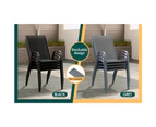 ALFORDSON 4x Outdoor Lounge Chairs Patio Dining Furniture Grey