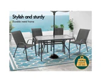 ALFORDSON 4x Outdoor Lounge Chairs Patio Dining Furniture Grey