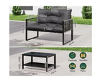 ALFORDSON Outdoor Furniture 2PCS Lounge Set Black Grey