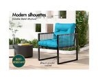 ALFORDSON Outdoor Furniture 2x Patio Chairs Garden Wicker Armchair Blue