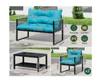 ALFORDSON Outdoor Furniture 2PCS Lounge Set Blue