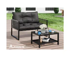 ALFORDSON Outdoor Furniture 2PCS Lounge Set Black Grey