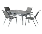 ALFORDSON 5PCS Outdoor Patio Dining Set Table and Chairs Garden Furniture Grey