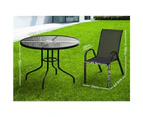 ALFORDSON 5PCS Patio Furniture Set Outdoor Dining Round Table and Chairs Black