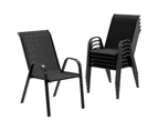 ALFORDSON 6x Outdoor Lounge Chairs Patio Dining Furniture Black