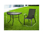 ALFORDSON 3PCS Outdoor Table and Chairs Bistro Set Black