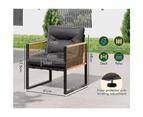 ALFORDSON Outdoor Furniture 2x Patio Chairs Garden Wicker Armchair Grey