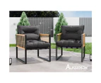 ALFORDSON Outdoor Furniture 2x Patio Chairs Garden Wicker Armchair Grey