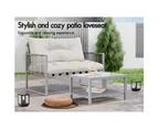 ALFORDSON Outdoor Furniture 2PCS Lounge Set Beige