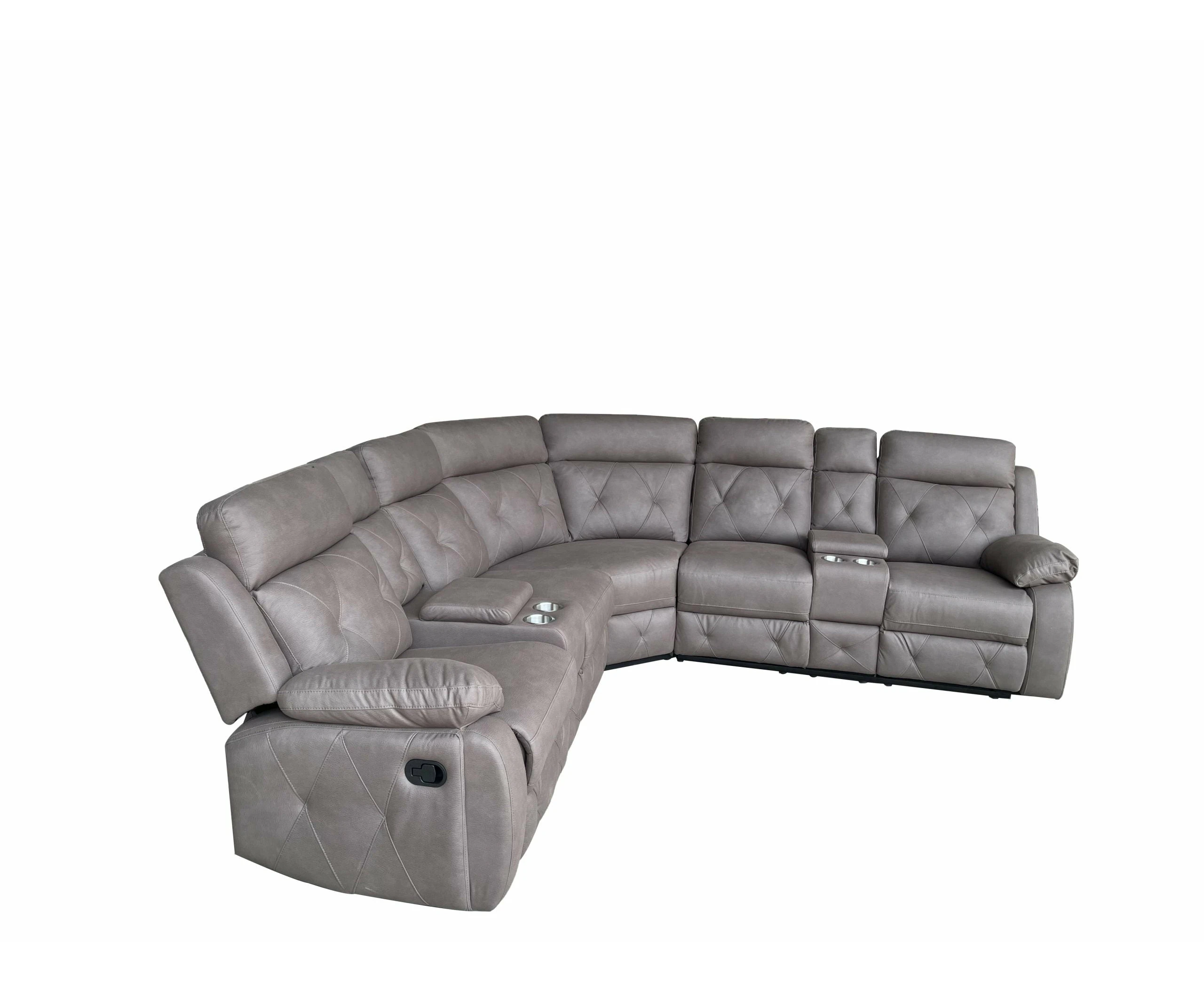 BT Oxley Fabric Upholstered 5 Seater Recliner Corner Lounge with Console