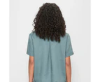 Target European Linen Utility Cropped Shirt