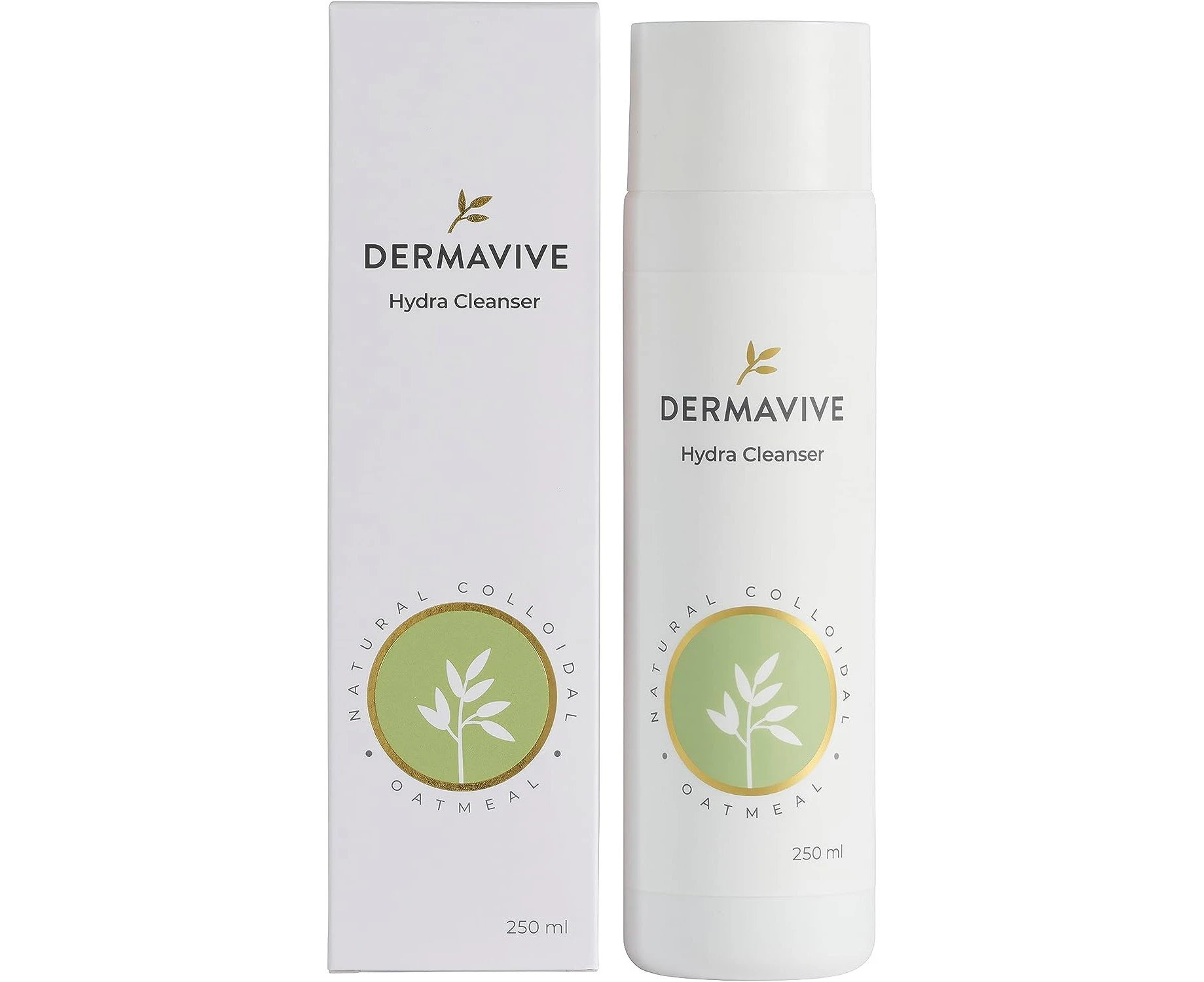 Dermavive Hydra Cleanser - Non-Irritating and Gentle Facial Cleanser, pH Balanced, Purifying Face Wash with Natural Colloidal Oatmeal, Deep Cleansing Skinc