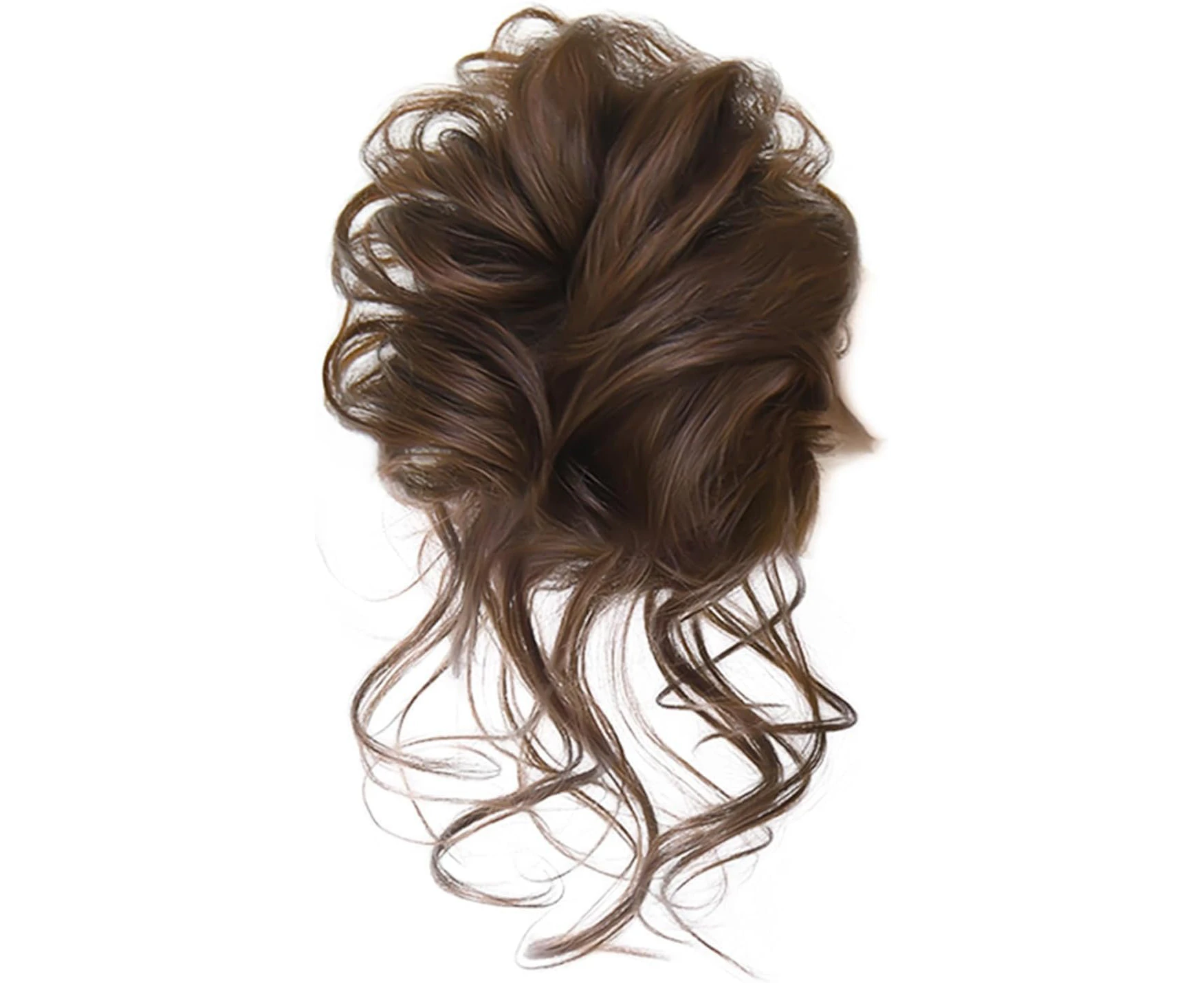 WEZCHUGHAOL Curly Hair Buns, Messy Bun Hair Piece Tousled Updo Hairpiece, Women Wavy Curly Scrunchies Clip, Curly wavy bun hair piece Daily Wear (Light Bro