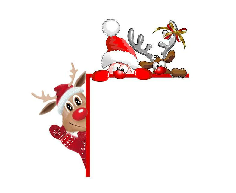 2023 Cartoon Christmas Door Frame Decoration Santa Claus Angel Elk Wooden Xmas Door Corner Ornament Home Merry Christmas Decor