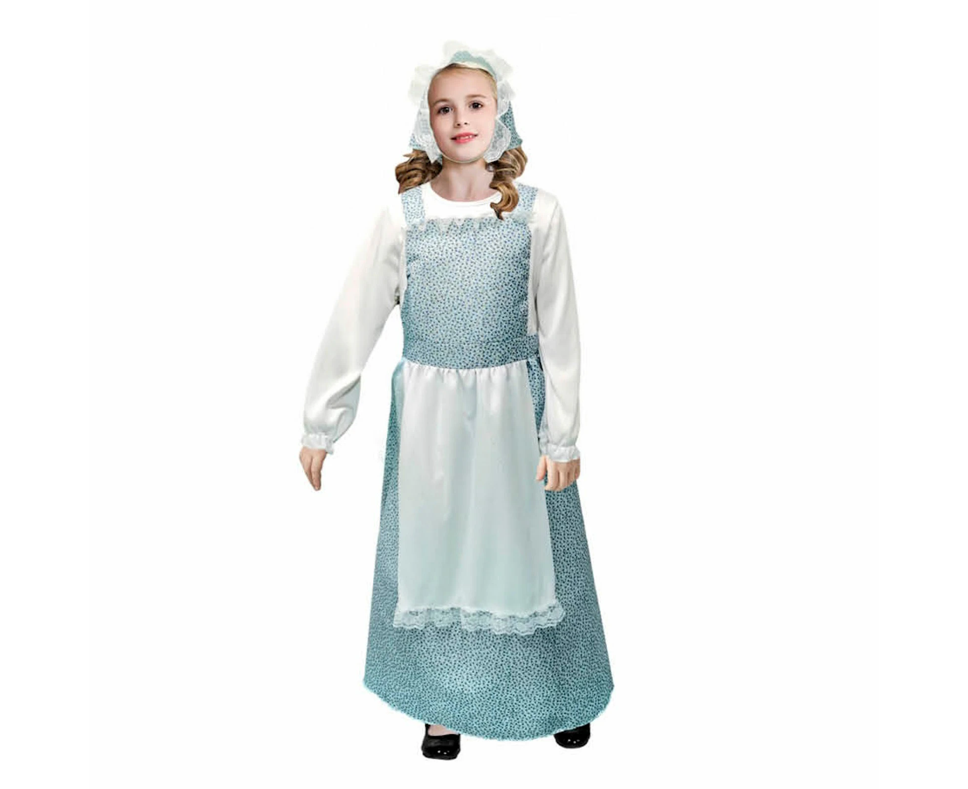 Girls Blue Pioneer Maid Costume