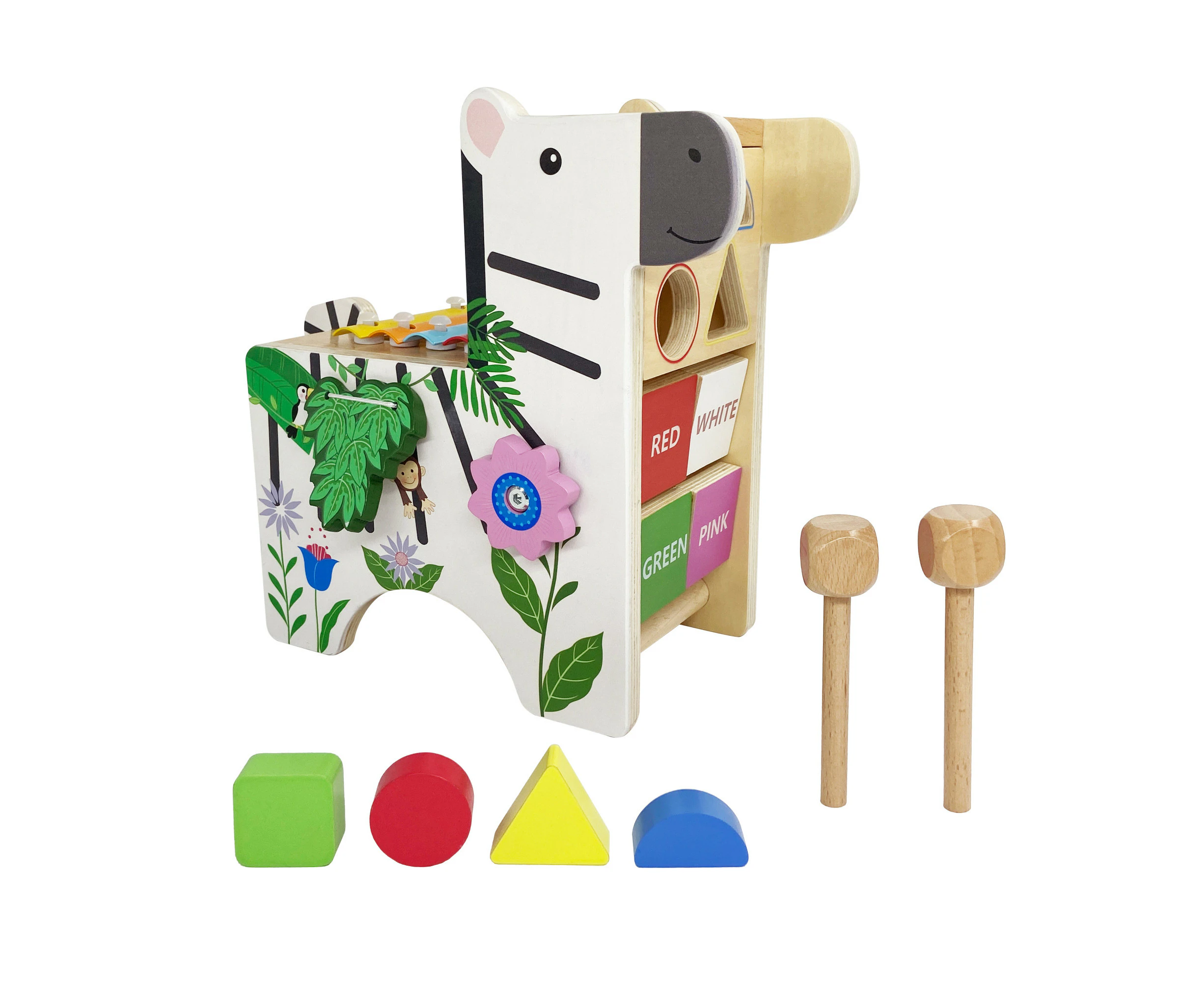 Teamson Kids Toddler Zebra Learn & Play Activity Centre with Xylophone