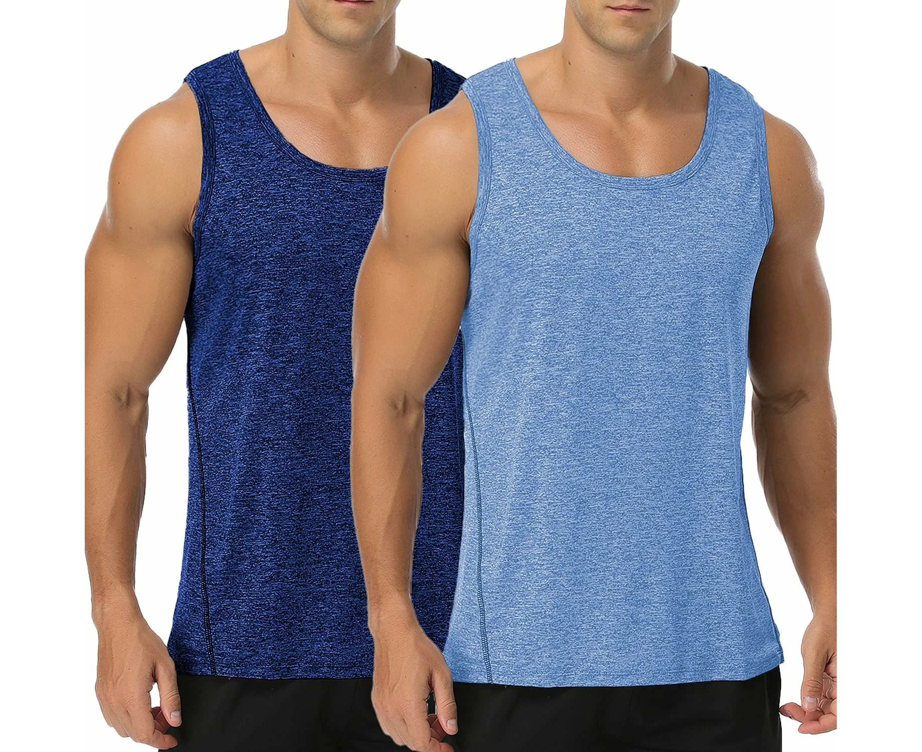 Men's 2 Pack Workout Tank Tops Gym Athletic Sleeveless T-Shirts Fitness Bodybuilding Muscle Shirts