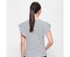 Jersey Sleeveless Flutter Sleeve Top - Preview