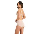 3 x Womens Jockey Parisienne Bamboo Full Brief Underwear Nude