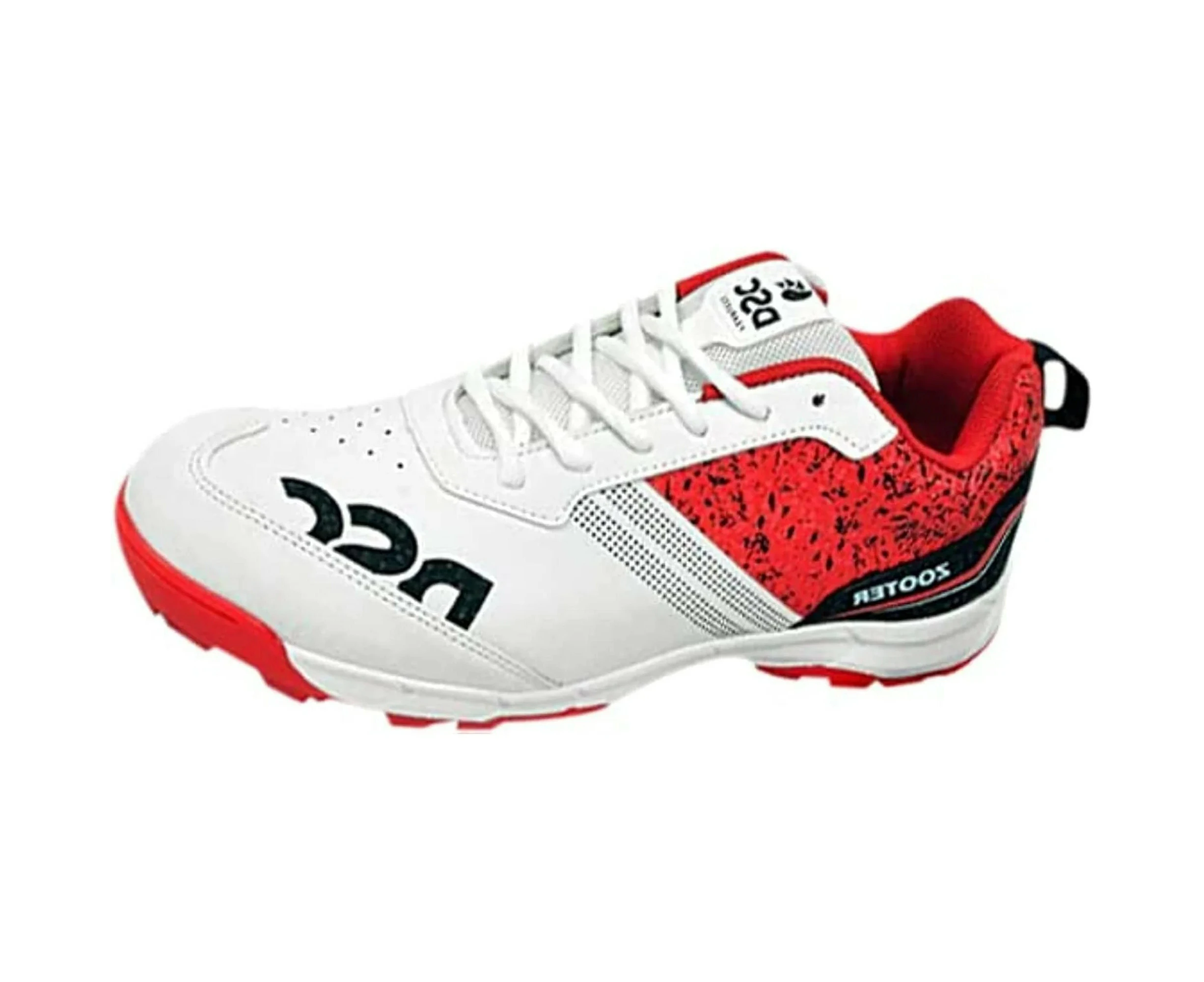 DSC Zooter Cricket Shoe for Men and Boys, Size US-4 (White-Red) (UK 3)