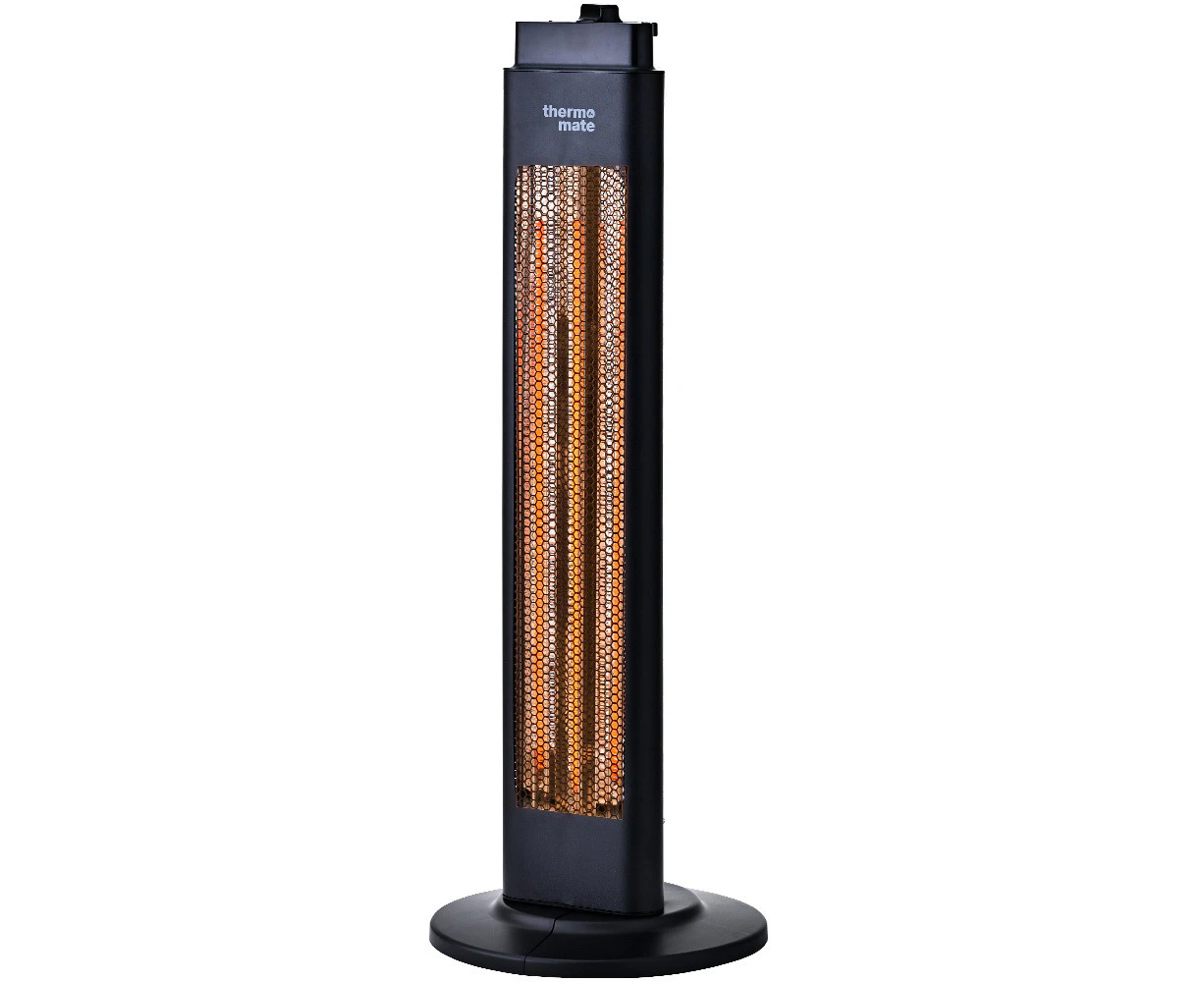 THERMOMATE Electric Heater Indoor or Outdoor, 1200W, 2 Radiant Heat Settings, Oscillating, Safety Tipping Shut Off