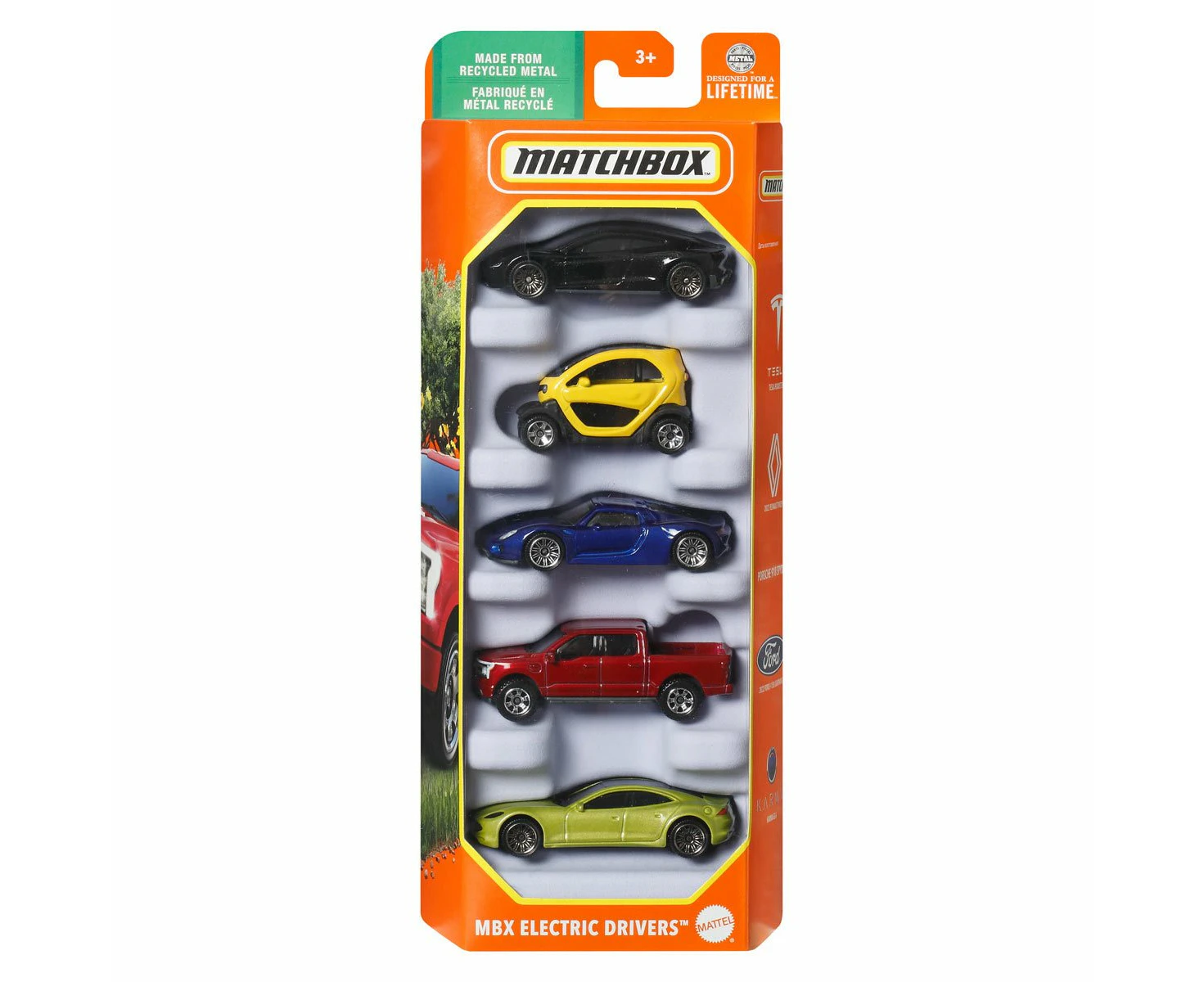 Matchbox Car Collection 5-Pack 2024 Mix 1 (U) - MBX Electric Drivers