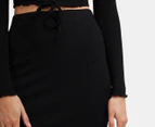 All About Eve Women's AAE Rib Midi Skirt - Black