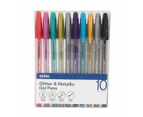 10 Pack Glitter and Metallic Gel Pens - Anko