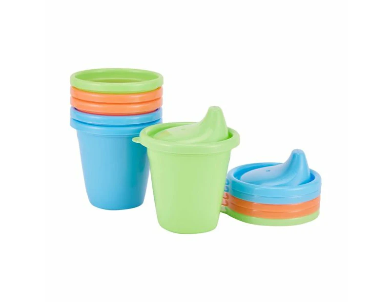 6 Pack Reusable Cups with Hard Spout Lids - Anko