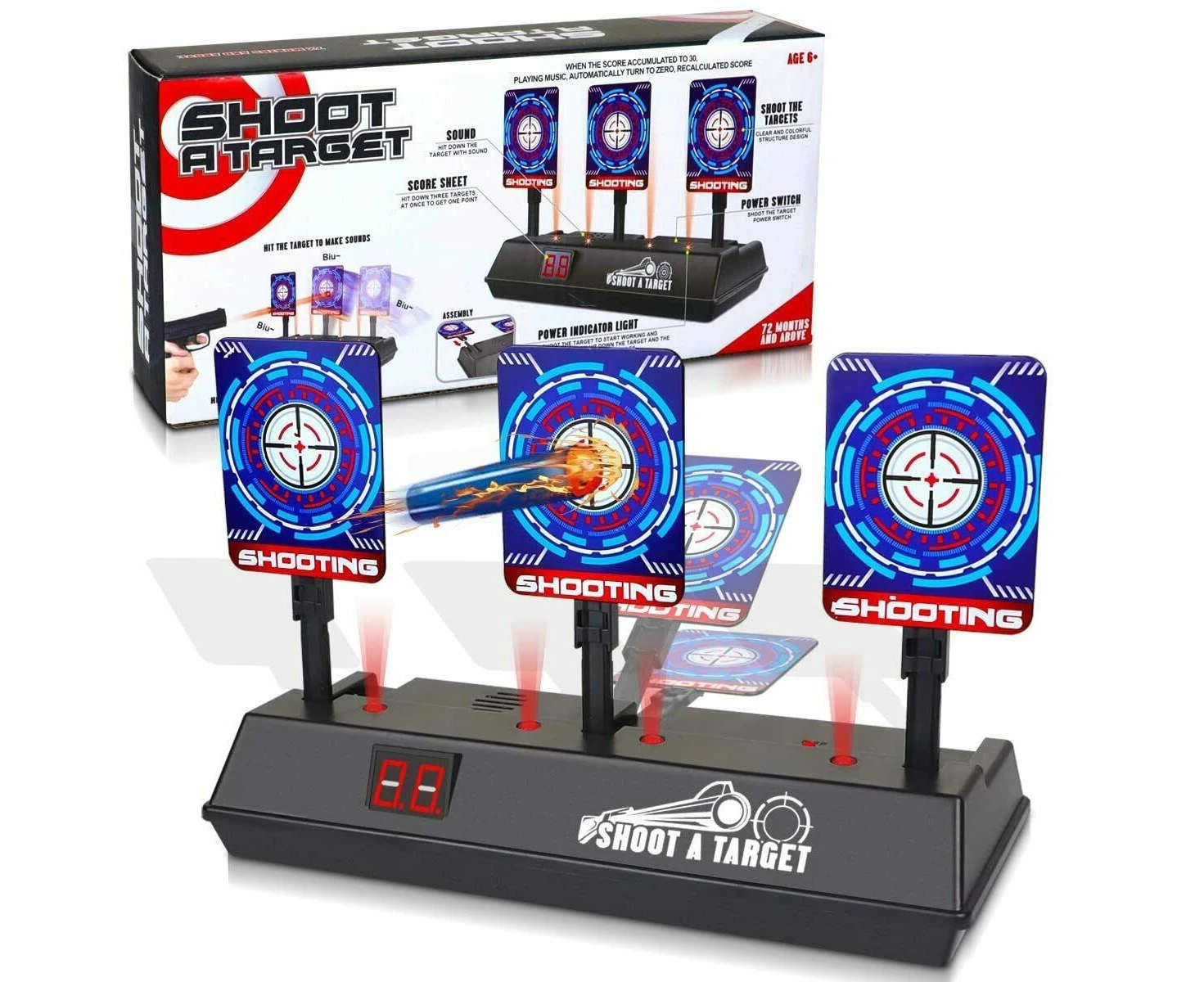 Electric Auto Reset Scoring Target For Shooting Toy Dart Blasters