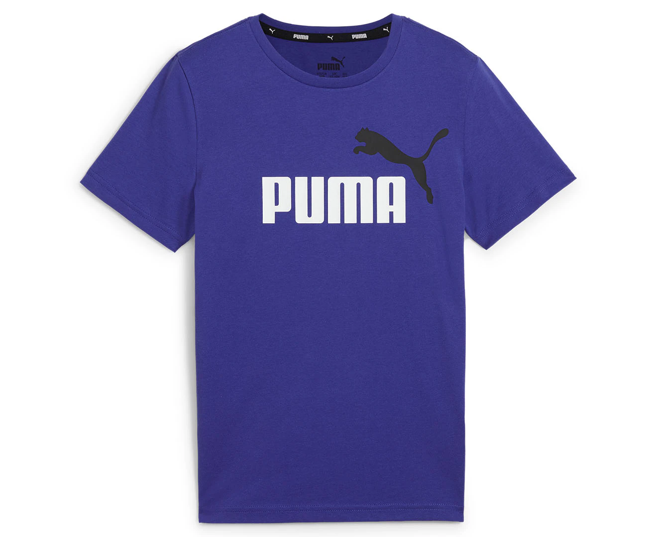 Puma Boys' Essentials 2 Colour Logo Tee / T-Shirt / Tshirt - Lapis Lazuli