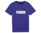 Puma Boys' Essentials 2 Colour Logo Tee / T-Shirt / Tshirt - Lapis Lazuli