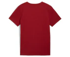 Puma Boys' Essentials 2 Colour Logo Tee / T-Shirt / Tshirt - Intense Red