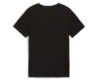 Puma Boys' Essentials 2 Colour Logo Tee / T-Shirt / Tshirt - Black/Redmazing/White