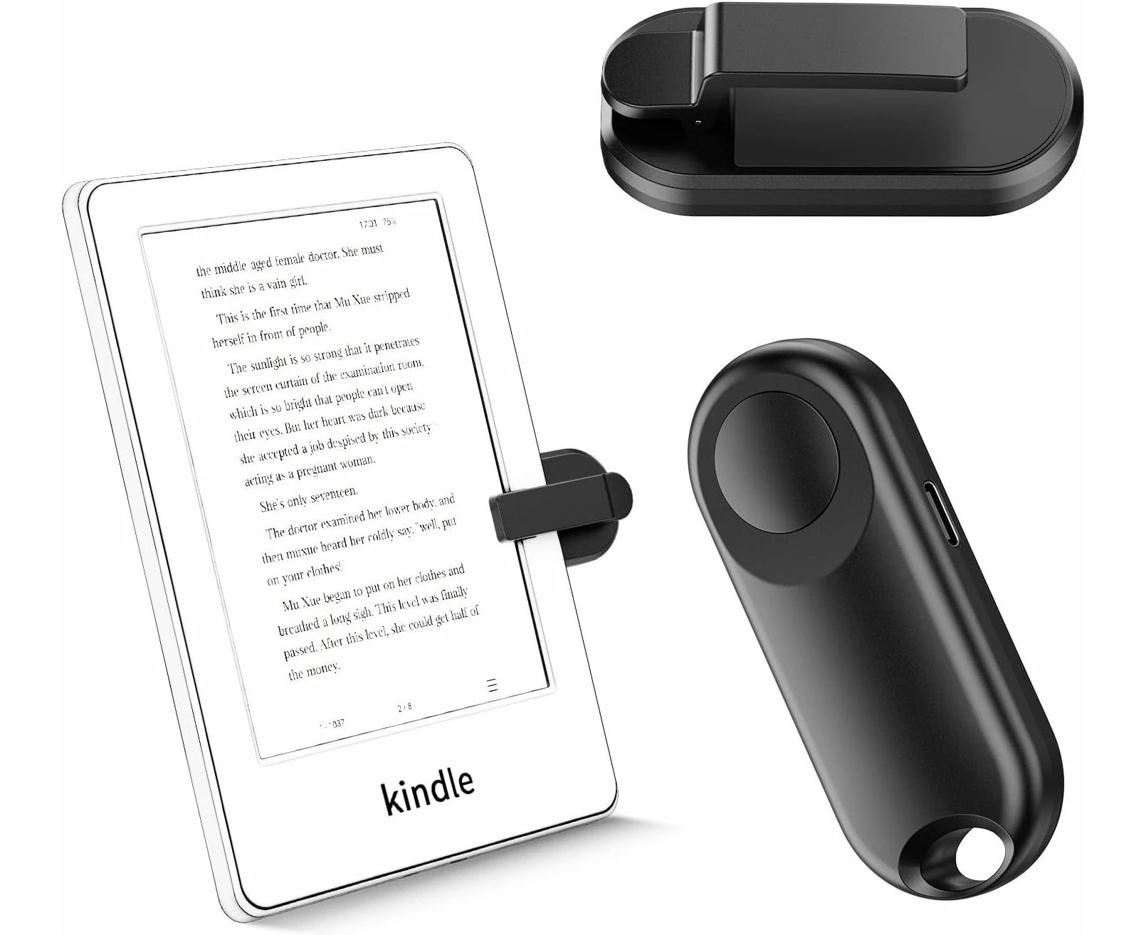 Remote Control Page Turner for Kindle Paperwhite Accessories Ipad Reading Kobo Surface Comics/Novels Tablets Android Taking Photos Camera Video Recording