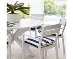 Houston Outdoor 1.5m Round Aluminium Dining Setting with 6 Santorini Chairs - Outdoor Aluminium Dining Settings - Charcoal