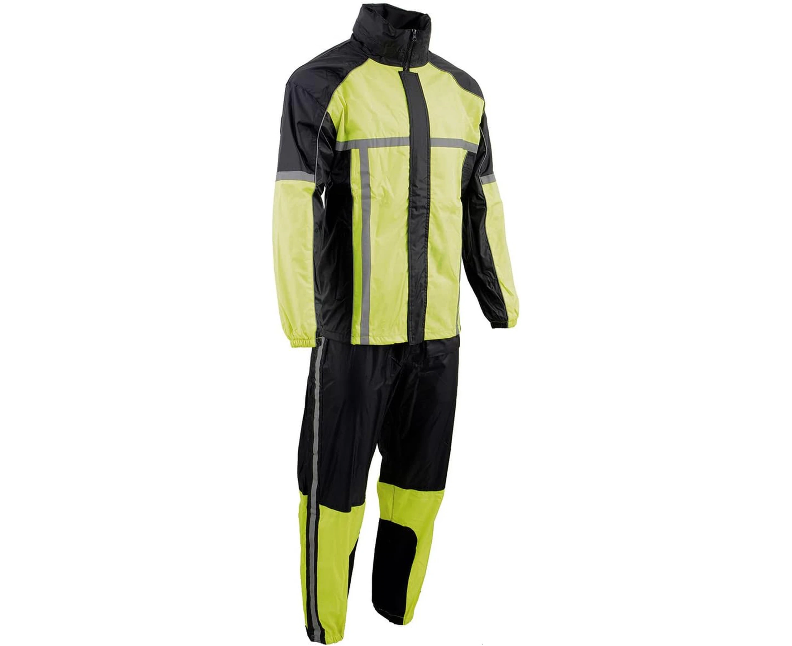 Milwaukee Performance Men's Water Resistant Rain Suit with Reflective Tape Large Neon Green