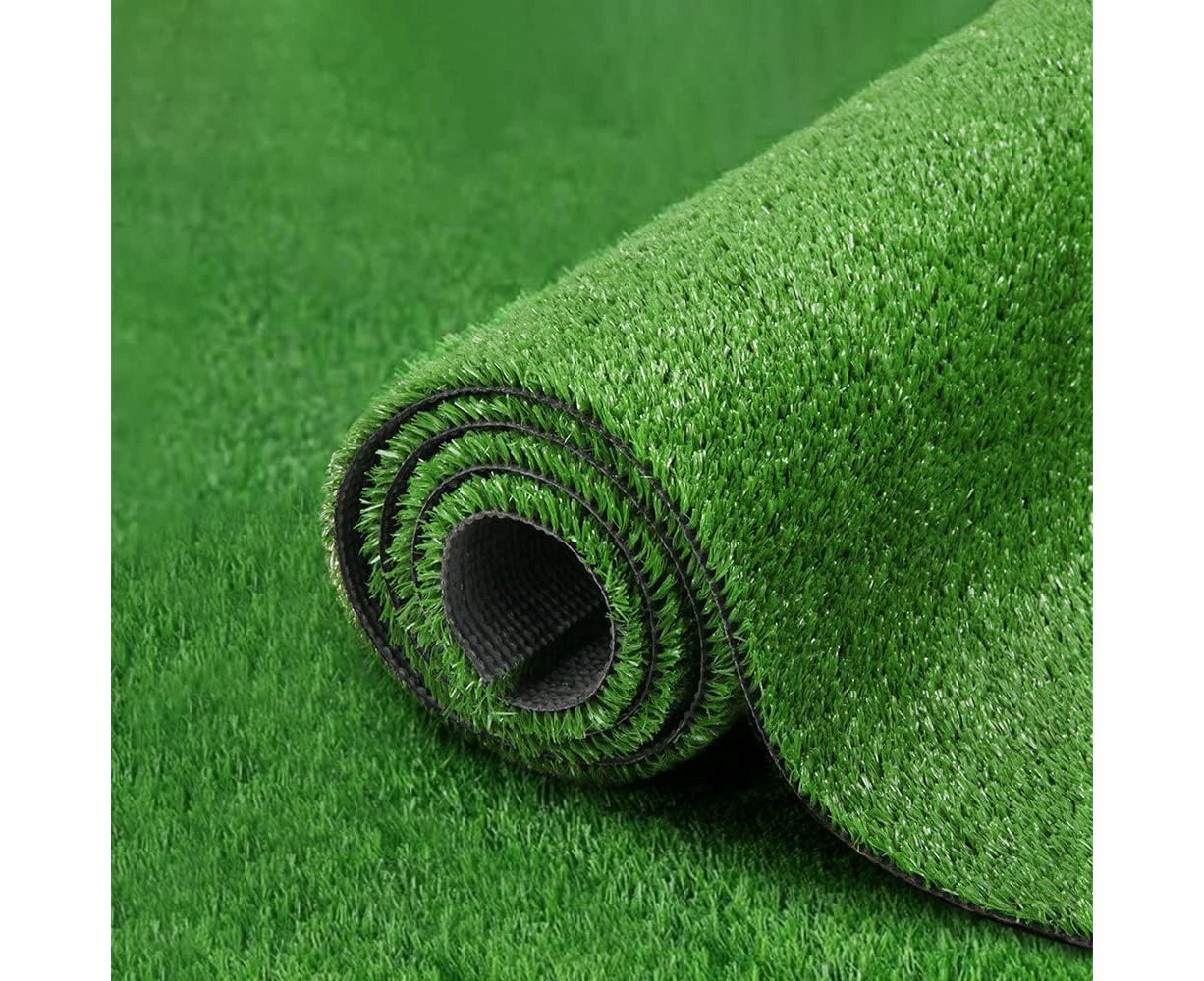 MOBI OUTDOOR 2M x 5M Artificial Grass Turf - Fast Drainage 10MM Thickness Olive Cuttable Synthetic Fake Grass Rug, DIY Pads Door Mat Rug for Garden Patio L